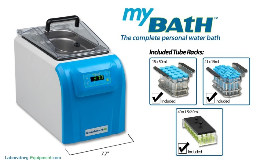 基准科学myBath Digital Water Baths with included tube racks in 4L models