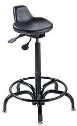 坐/站；Lab, Polyurethane, Black, Tubular Steel, 25