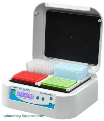 Incu-Mixer MP Heated Microplate Vortexer with a 2 or 4-plate format that accepts up to 40mm high microplates; independently controlled time, temperature and spe | 2825-PP-03 displayed
