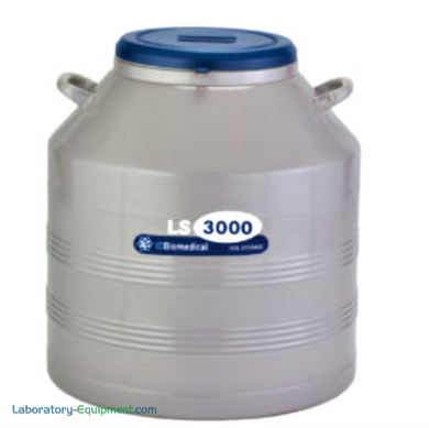 TW LS3000低温冰箱具有81L液态或蒸汽LN2容量，铝机身，放大镜颈管;显示3000个2ml小瓶| 6900-10