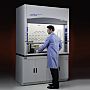 XStream Labconco fume hood shown with clean-sweep sash handle and rear downflow dual baffle system | 1538-32 displayed