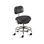 Biotfit ISO4 black desk chair includes high profile tubular steel base, dual-wheel casters, footring and four-way contouring seat