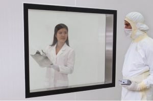 Biosafe®粉末涂层嵌入式洁净室窗口由钢化玻璃制成。